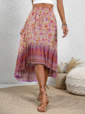 High-Low Elastic Waist Skirt - Trendsi
