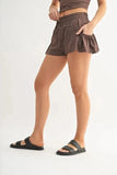 MONO B Smocked High Waist Shorts - Trendsi