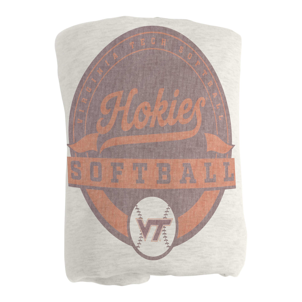 Virginia Tech Softball Sublimated Sweatshirt Blanket - Logo Brands - Flyclothing LLC