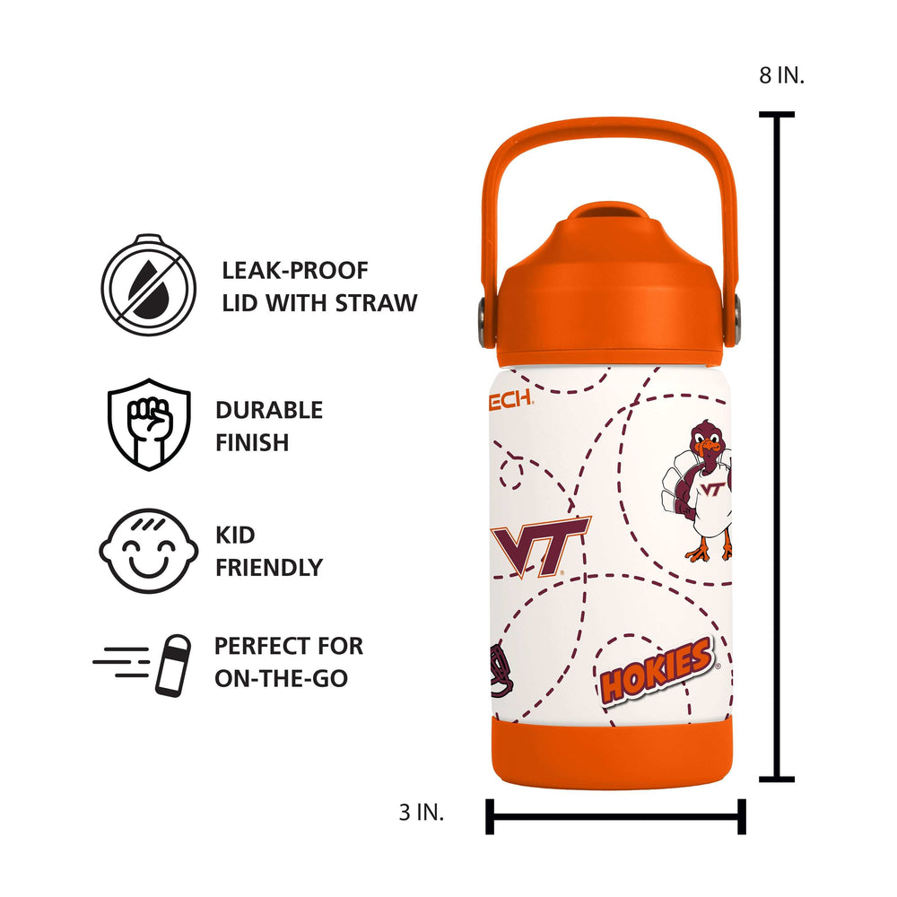 Virginia Tech 12oz Mascot SS Kids Bottle - Logo Brands - Flyclothing LLC