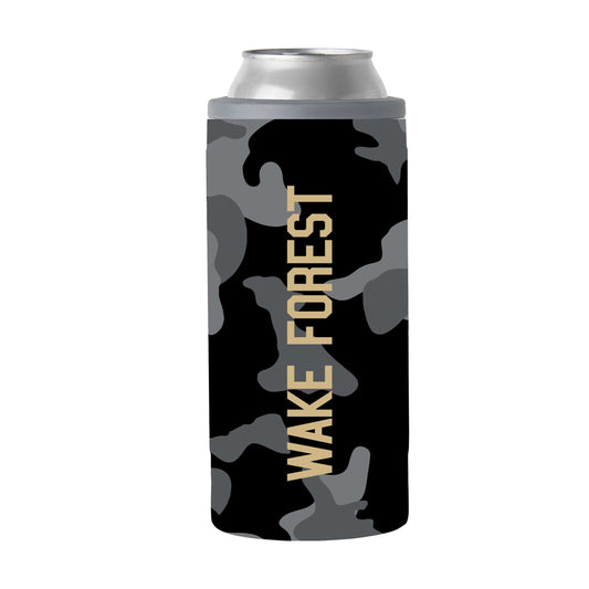 Wake Forest Black Camo 12oz Slim Can Coolie - Logo Brands - Flyclothing LLC