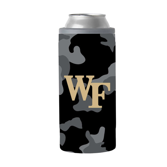 Wake Forest Black Camo 12oz Slim Can Coolie - Logo Brands - Flyclothing LLC