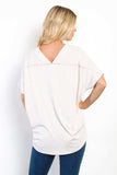 Be Stage Full Size V-Neck Short Sleeve Ribbed Top - Trendsi - Flyclothing LLC