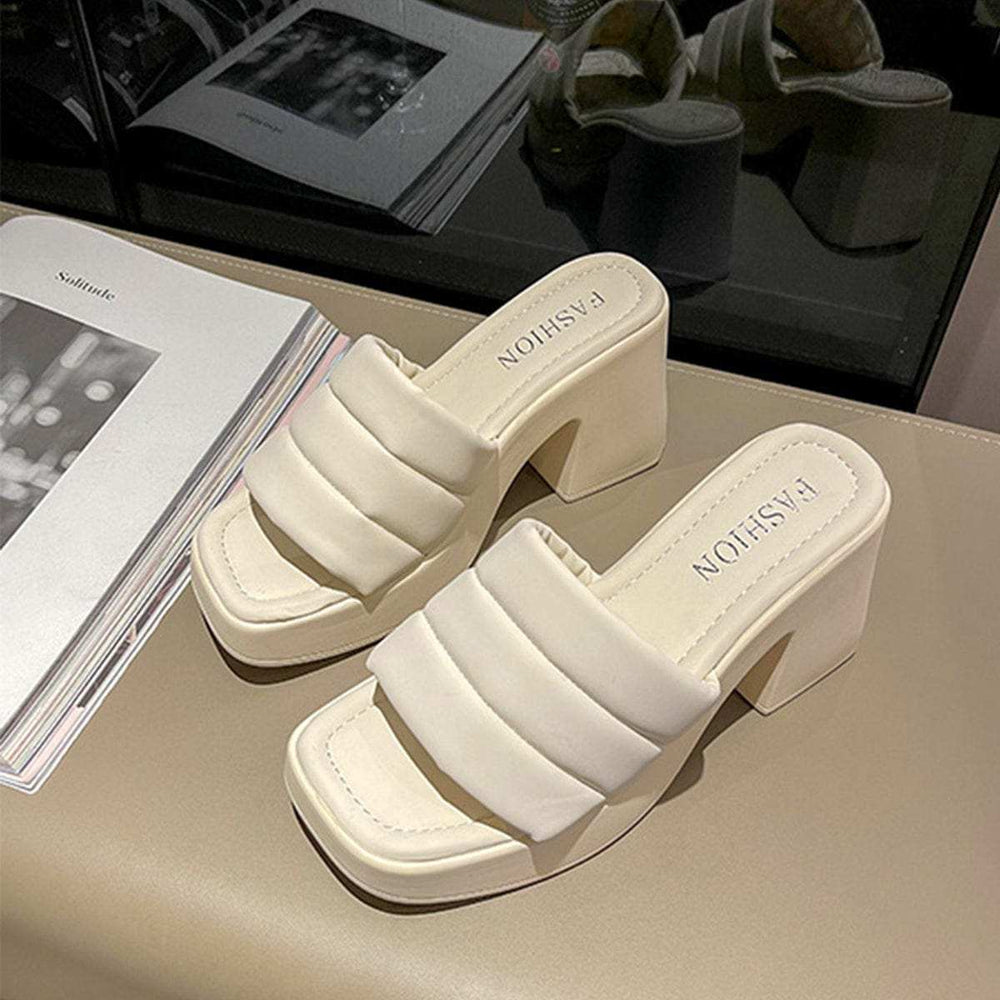 Open Toe Block Heel Sandals - Trendsi - Flyclothing LLC