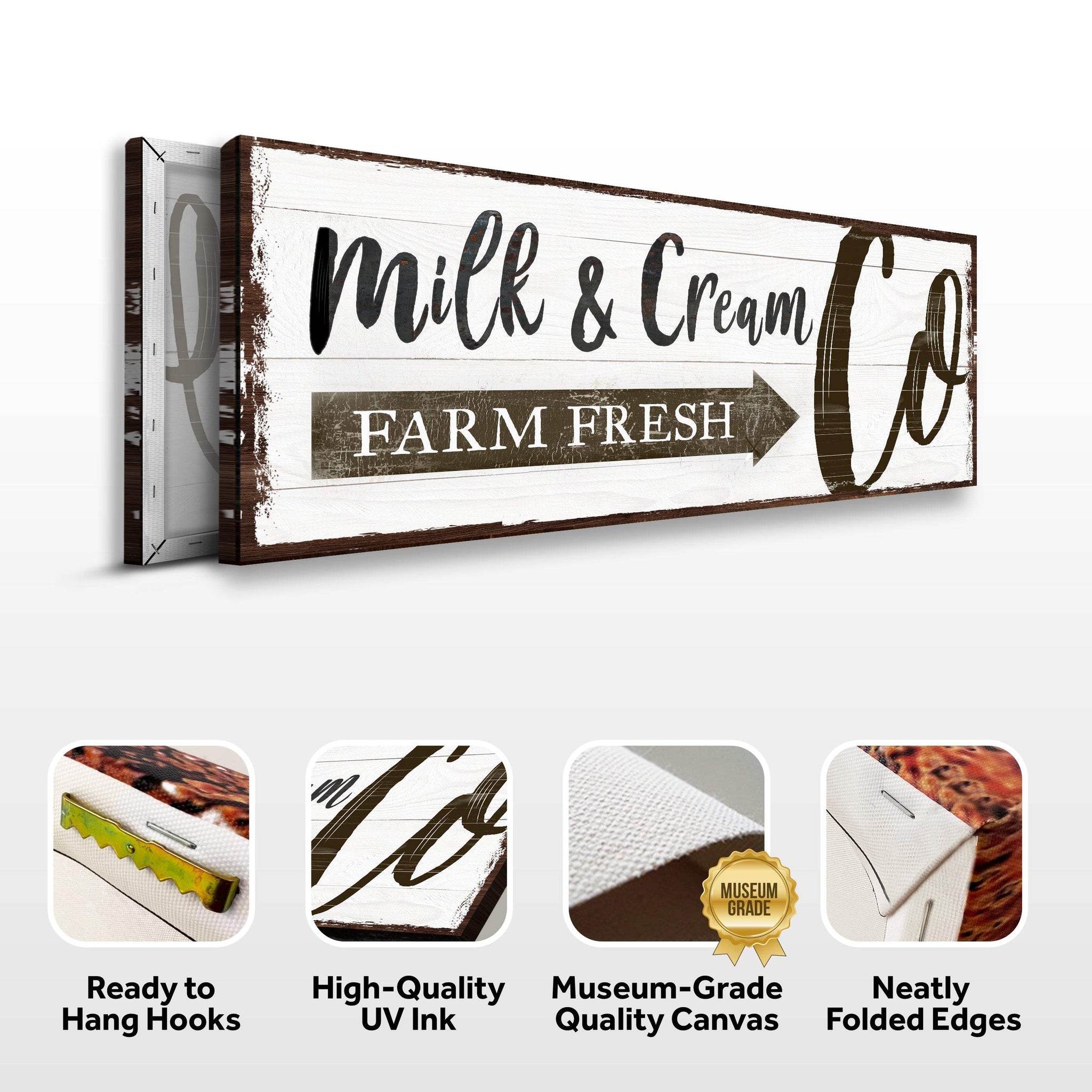 Farm Fresh Milk And Cream Co Sign - Tailored Canvases - Flyclothing LLC