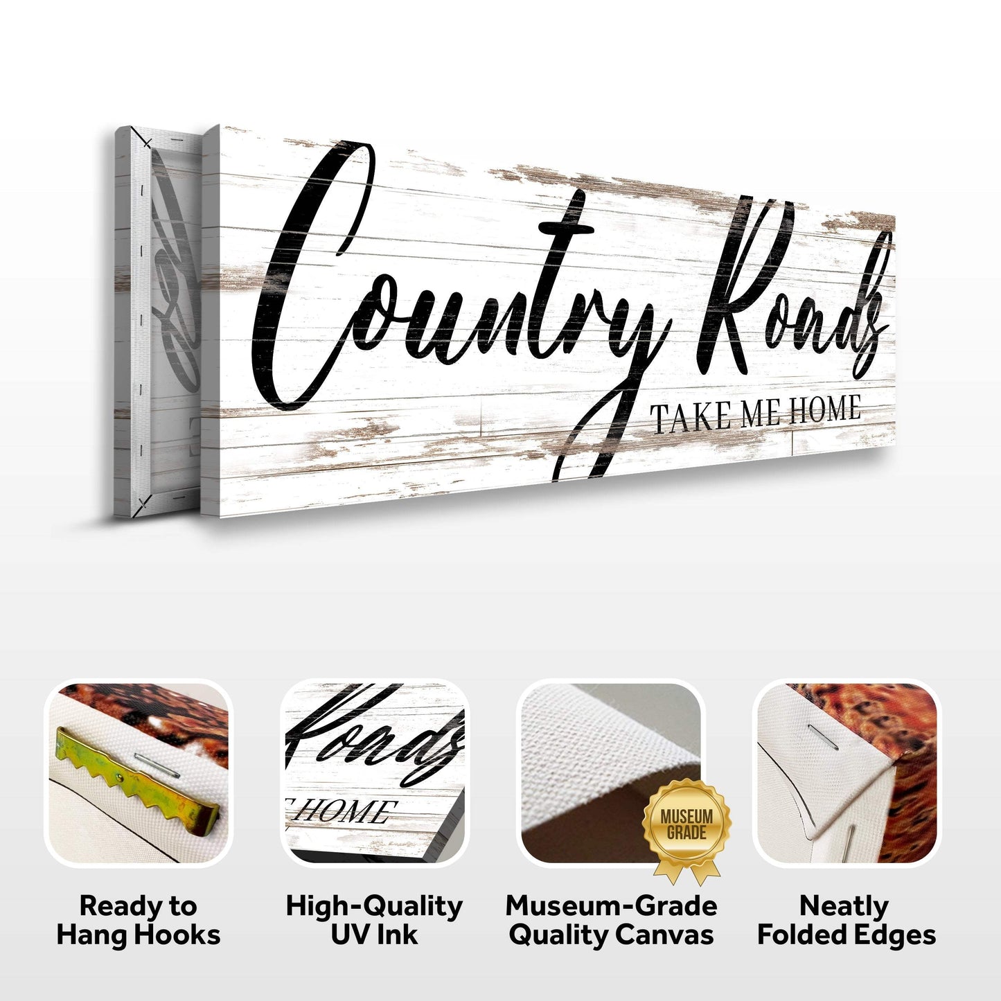 Country Roads Take Me Home Sign II - Tailored Canvases - Flyclothing LLC