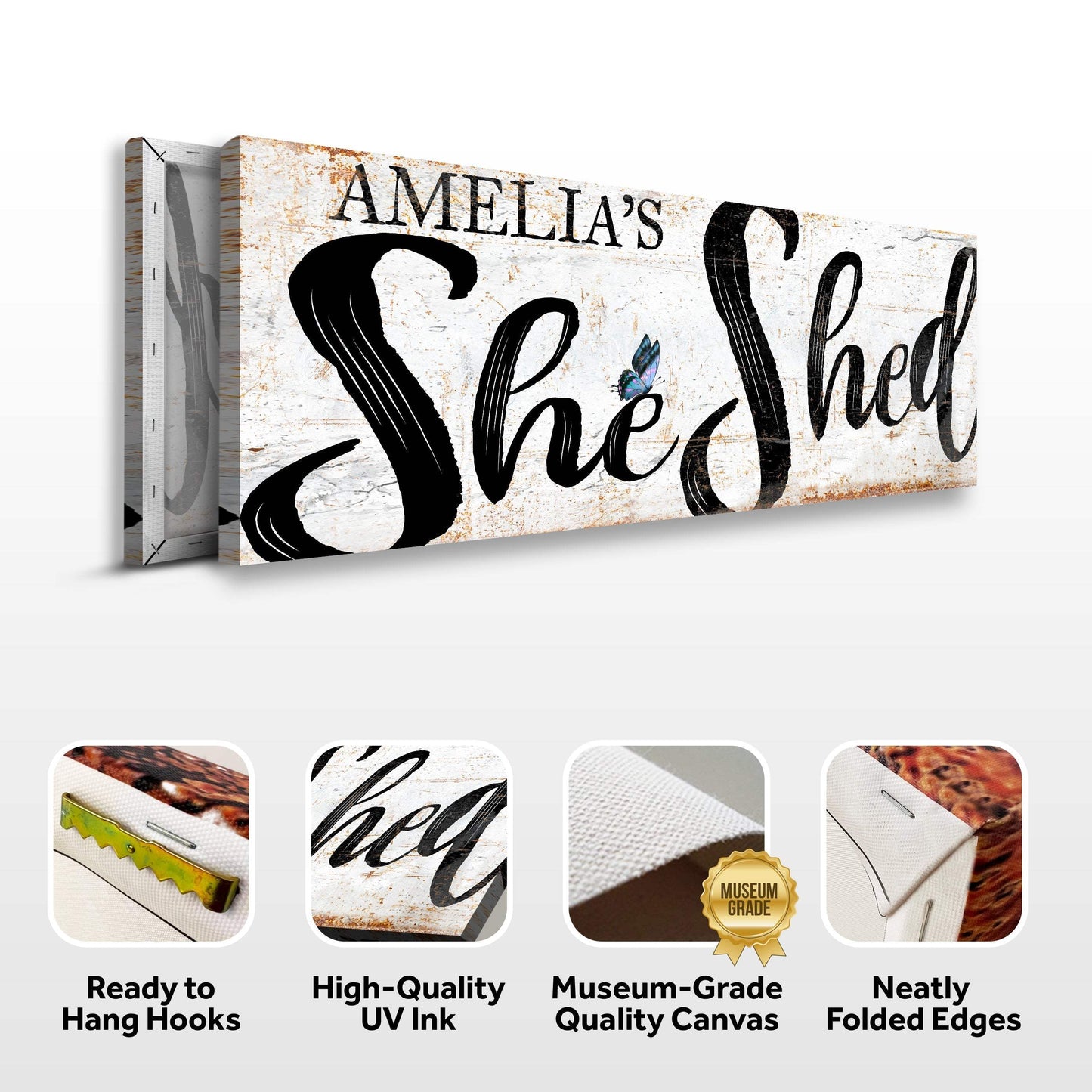 Personalized She Shed Sign VIII - Tailored Canvases - Flyclothing LLC