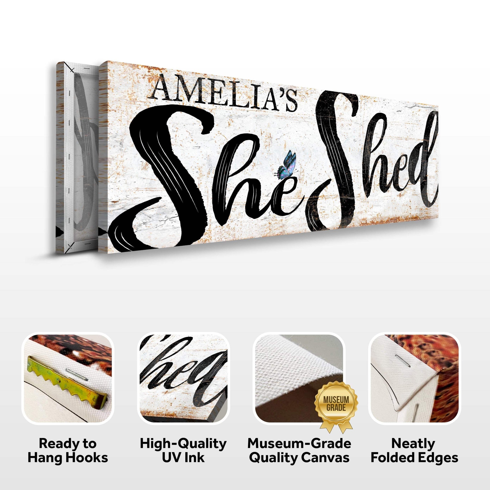 Personalized She Shed Sign VIII - Tailored Canvases - Flyclothing LLC