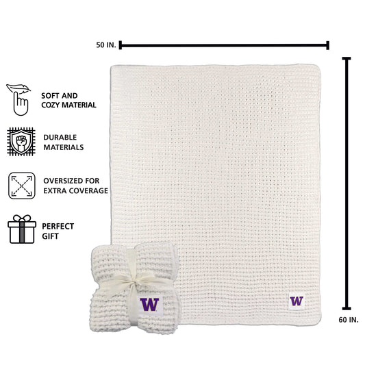 Washington Cable Knit Throw 50x60 - Logo Brands - Flyclothing LLC