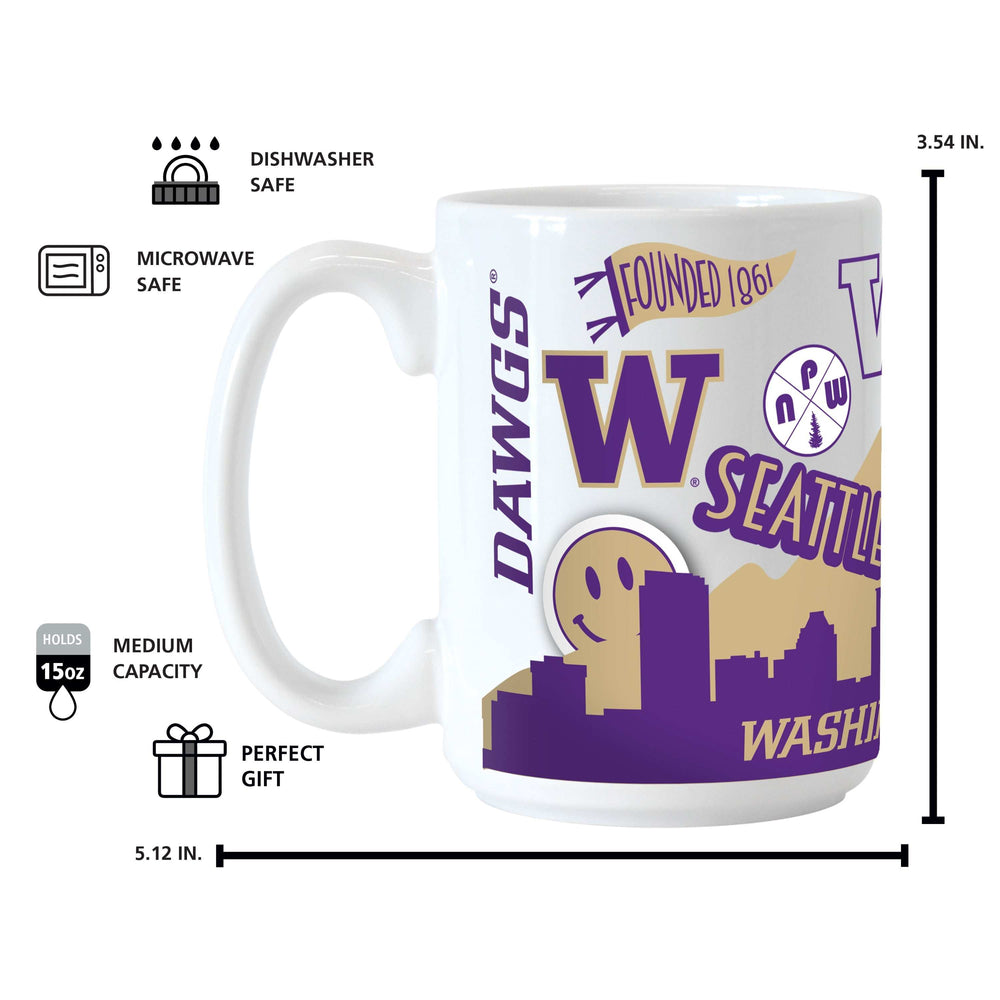Washington 15oz Native Sublimated Mug - Logo Brands - Flyclothing LLC