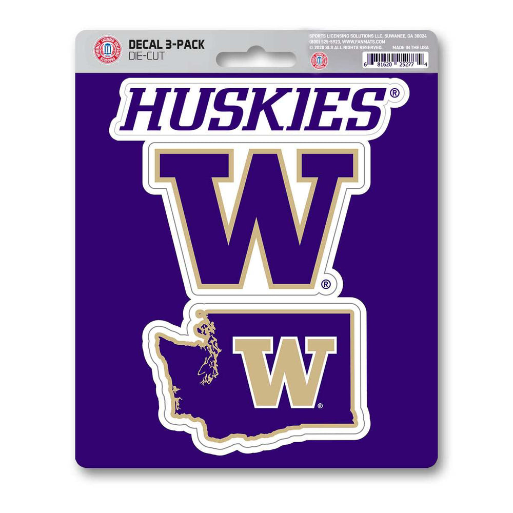 University of Washington Decal 3-pk - Logo Brands - Flyclothing LLC