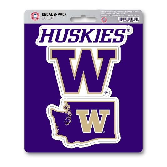 University of Washington Decal 3-pk - Logo Brands - Flyclothing LLC
