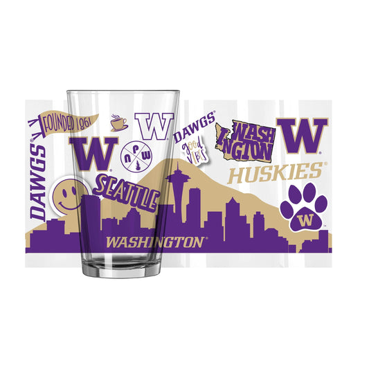 Washington 16oz Native Pint Glass - Logo Brands - Flyclothing LLC