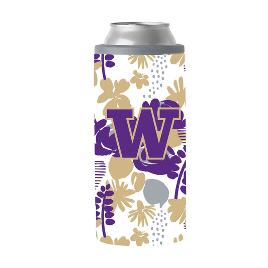 Washington 12oz Floral Slim Can Coolie - Logo Brands - Flyclothing LLC