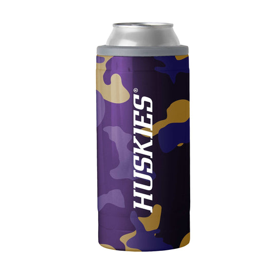 Washington Camo Swagger 12oz Slim Can Coolie - Logo Brands - Flyclothing LLC