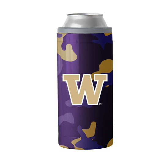 Washington Camo Swagger 12oz Slim Can Coolie - Logo Brands - Flyclothing LLC