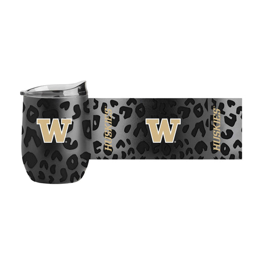Washington Leopard 16oz Black Powdercoat Curved Beverage - Logo Brands - Flyclothing LLC