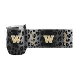 Washington Leopard 16oz Black Powdercoat Curved Beverage
