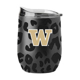 Washington Leopard 16oz Black Powdercoat Curved Beverage