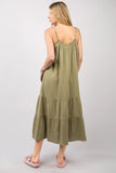 VERY J Ruffled A-Line Midi Cami Dress - Trendsi