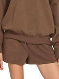Zenana Fleece Boat Neck Sweatshirt and Shorts Set - Trendsi - Flyclothing LLC