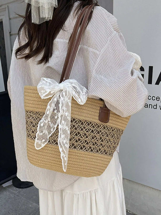 Woven Straw Shoulder Bag - Trendsi - Flyclothing LLC