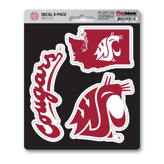 Washington State University Decal 3-pk - Logo Brands - Flyclothing LLC