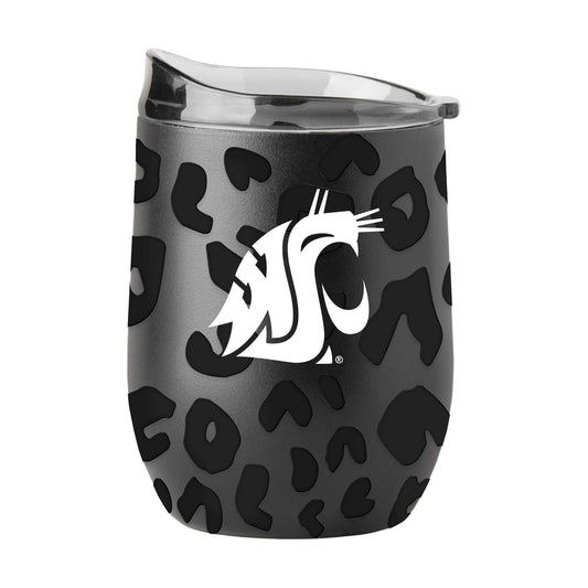 WA State Leopard 16oz Black Powdercoat Curved Beverage - Logo Brands - Flyclothing LLC