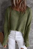 Round Neck High-Low Sweater - Trendsi - Flyclothing LLC