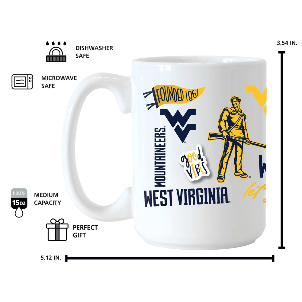 West Virginia 15oz Native Sublimated Mug - Logo Brands - Flyclothing LLC