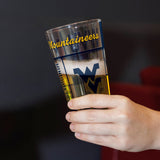 West Virginia 16oz Quilted Stained Pint Glass