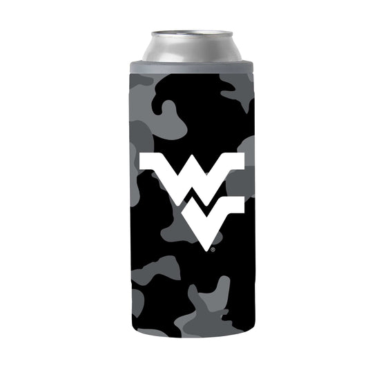 West Virginia Black Camo 12oz Slim Can Coolie - Logo Brands - Flyclothing LLC