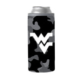 West Virginia Black Camo 12oz Slim Can Coolie