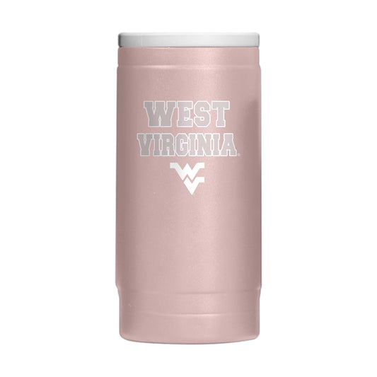 West Virginia Stencil Powder Coat Slim Can Coolie - Logo Brands - Flyclothing LLC