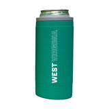 West Virginia 12oz Optic Stacked Soft Touch Slim Coolie
