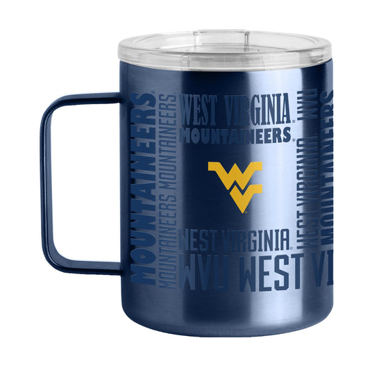 West Virginia 15oz Replay Stainless Steel Mug - Logo Brands - Flyclothing LLC