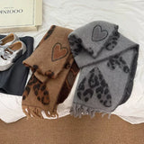 Leopard Heart Warm Scarf - Trendsi - Flyclothing LLC