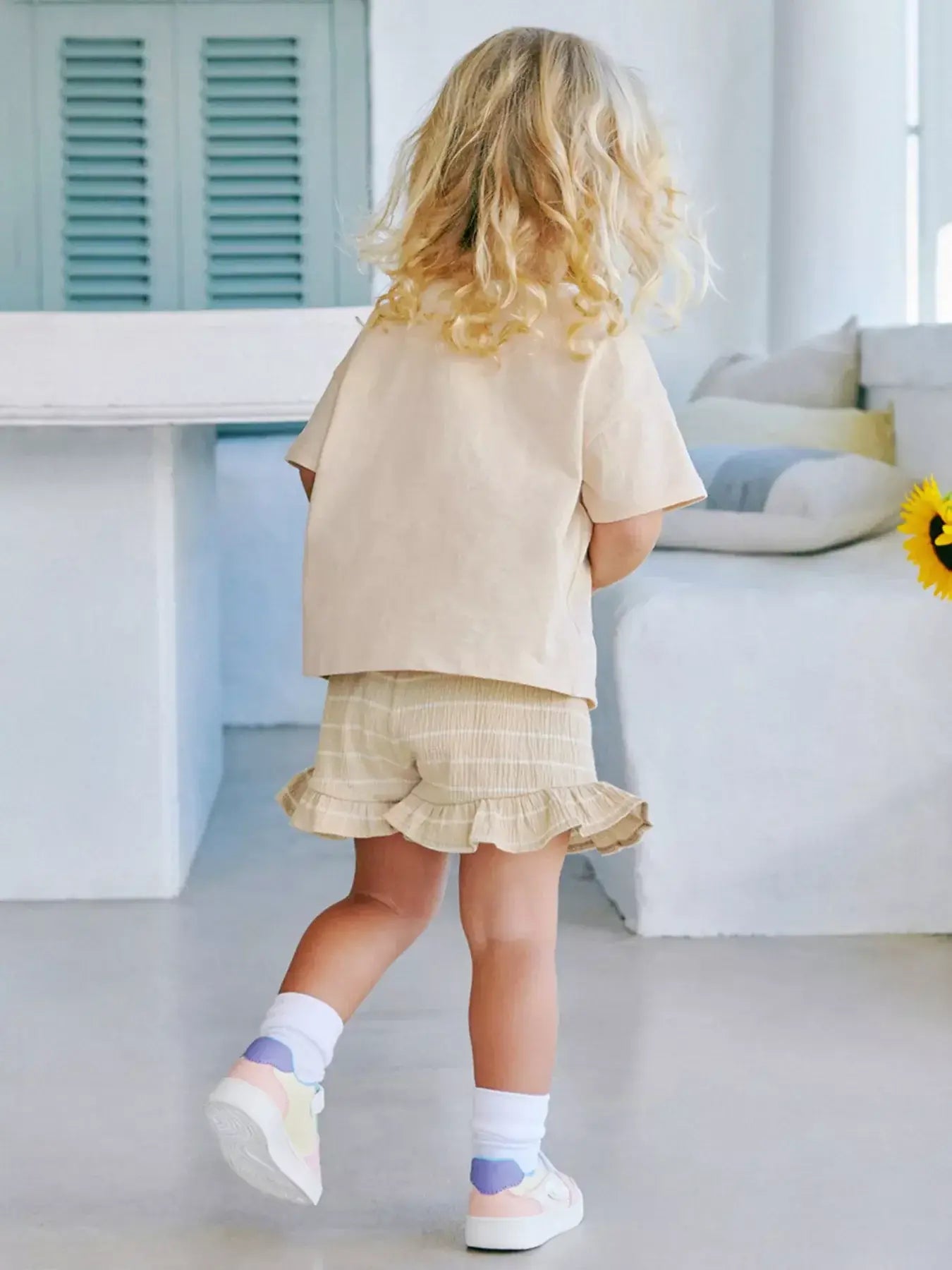 Children's Unicorn Top and Ruffle Trim Shorts Set - Trendsi - Flyclothing LLC