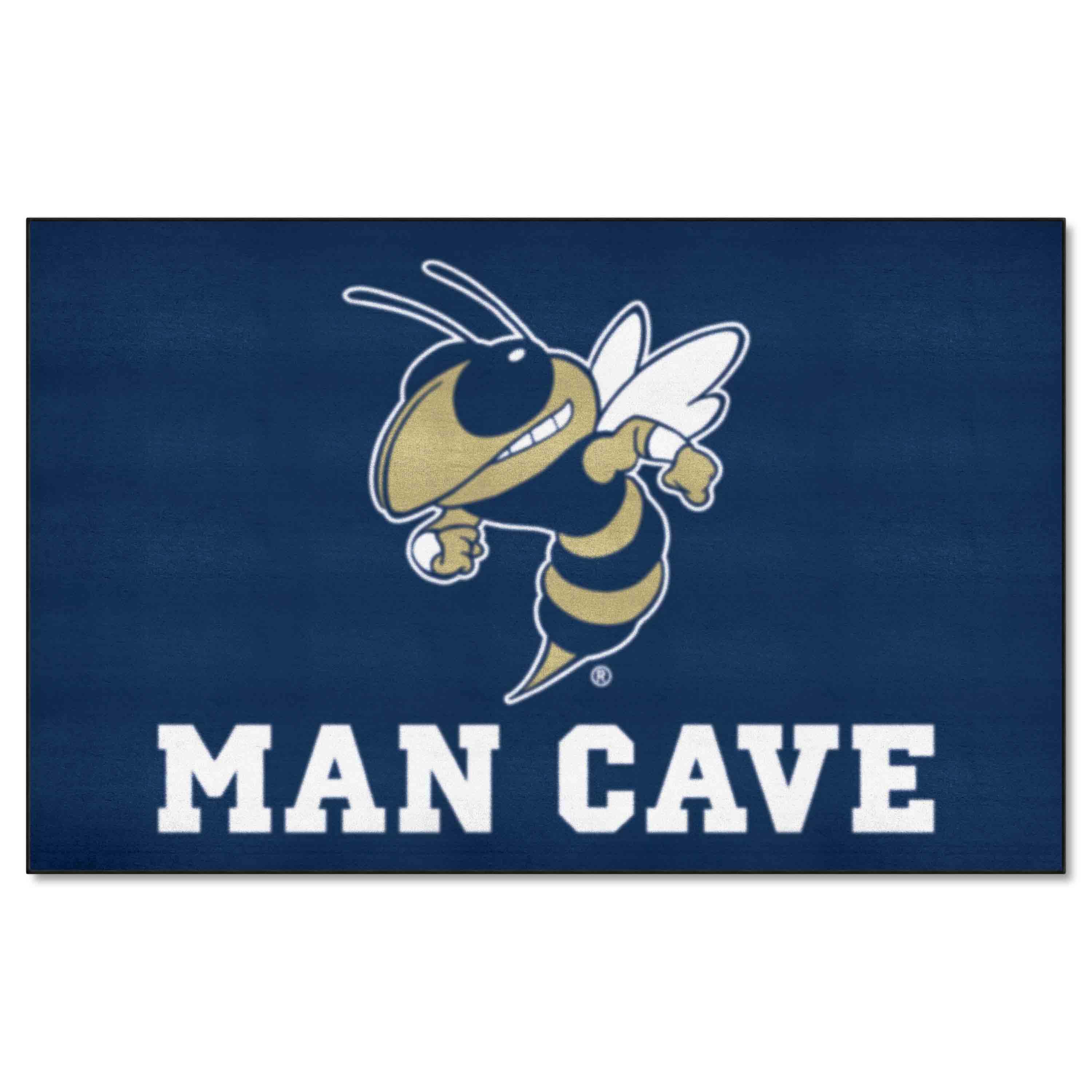 Georgia Tech Yellow Jackets Man Cave Ulti-Mat Rug - 5ft. x 8ft., Buzz - Georgia Tech