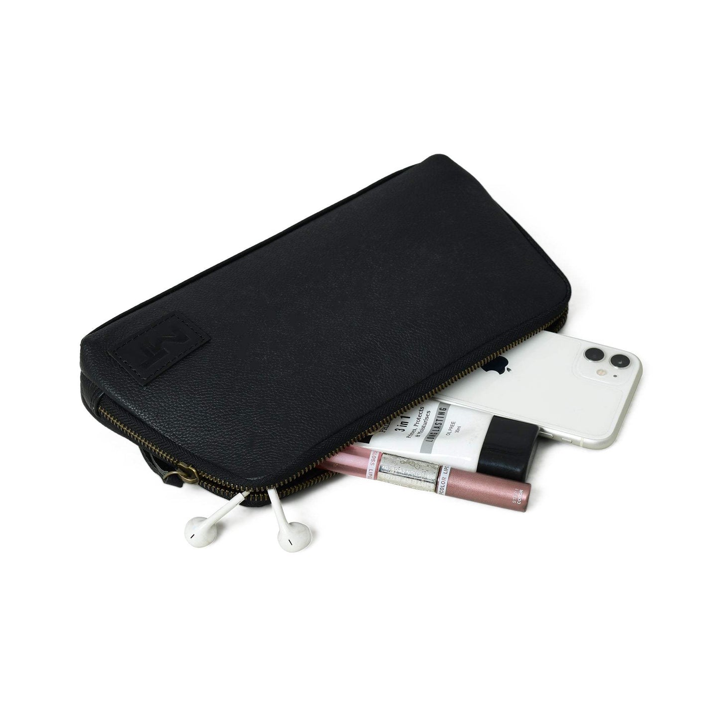 Classic Black Leather Clutch - Classy Leather Bags - Flyclothing LLC