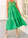 Tiered Tie Shoulder Midi Cami Dress - Trendsi - Flyclothing LLC