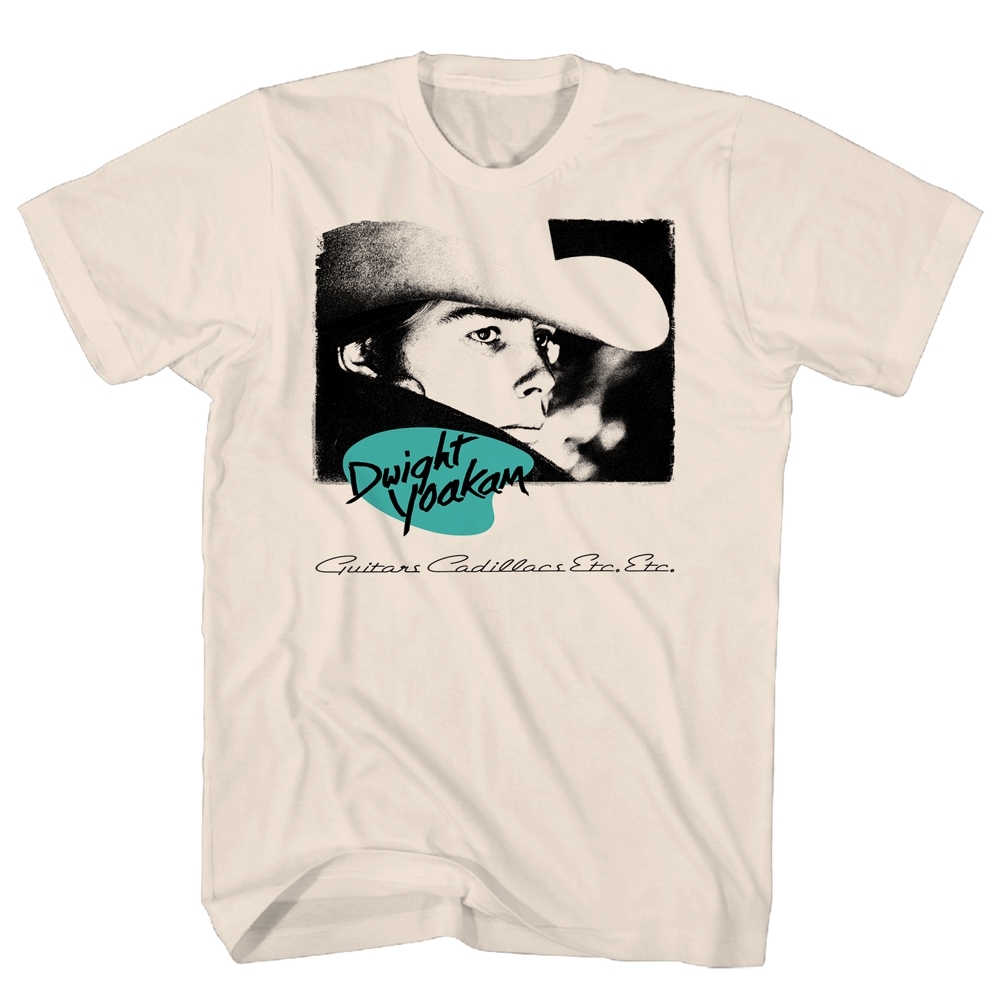 DWIGHT YOAKAM GUITARS AND CADILLACS ALBUM COVER FRT/BACK NATURAL T-SHIRT