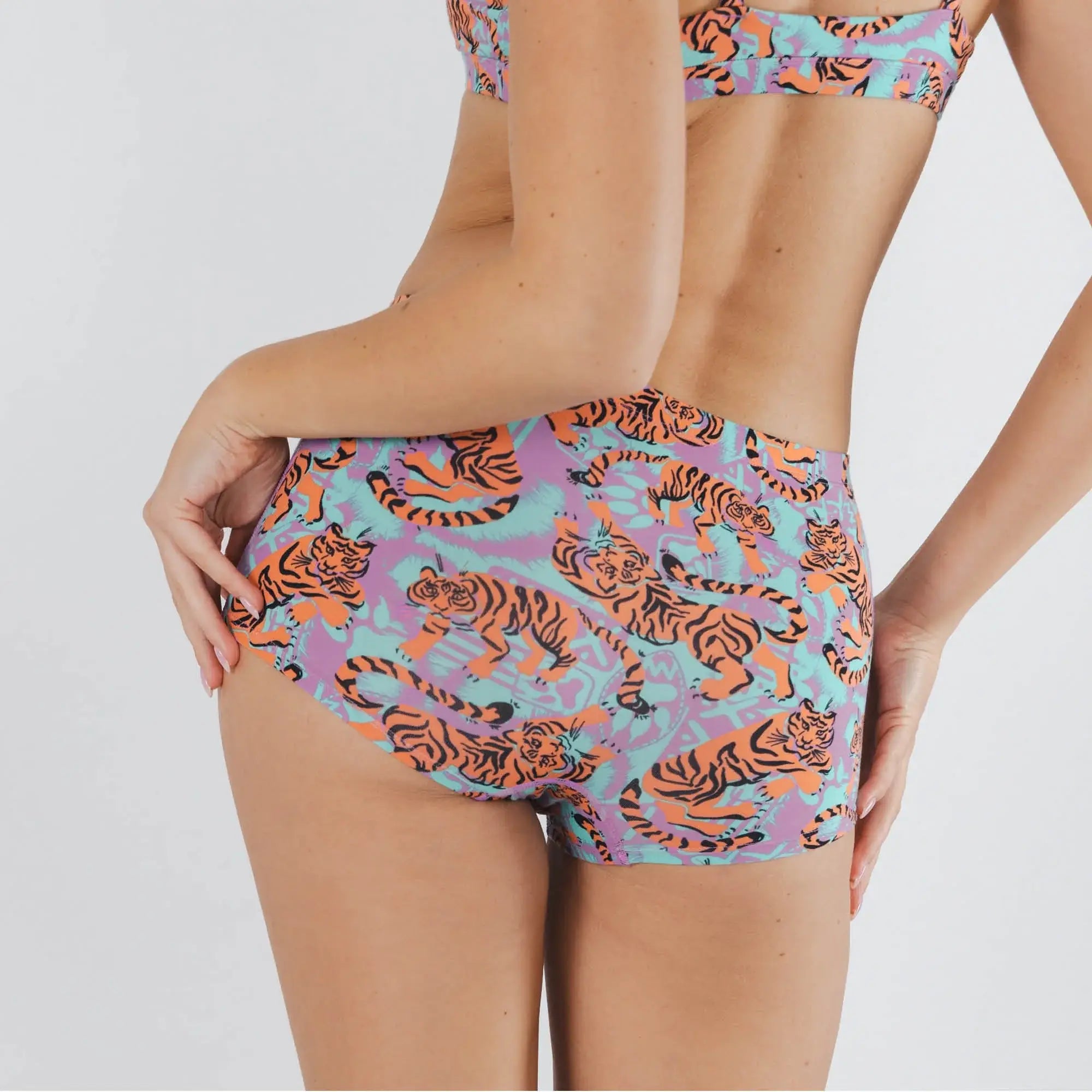 The Go Get 'Em | Abstract Tigers Modal Boyshort Underwear - Shinesty - Flyclothing LLC