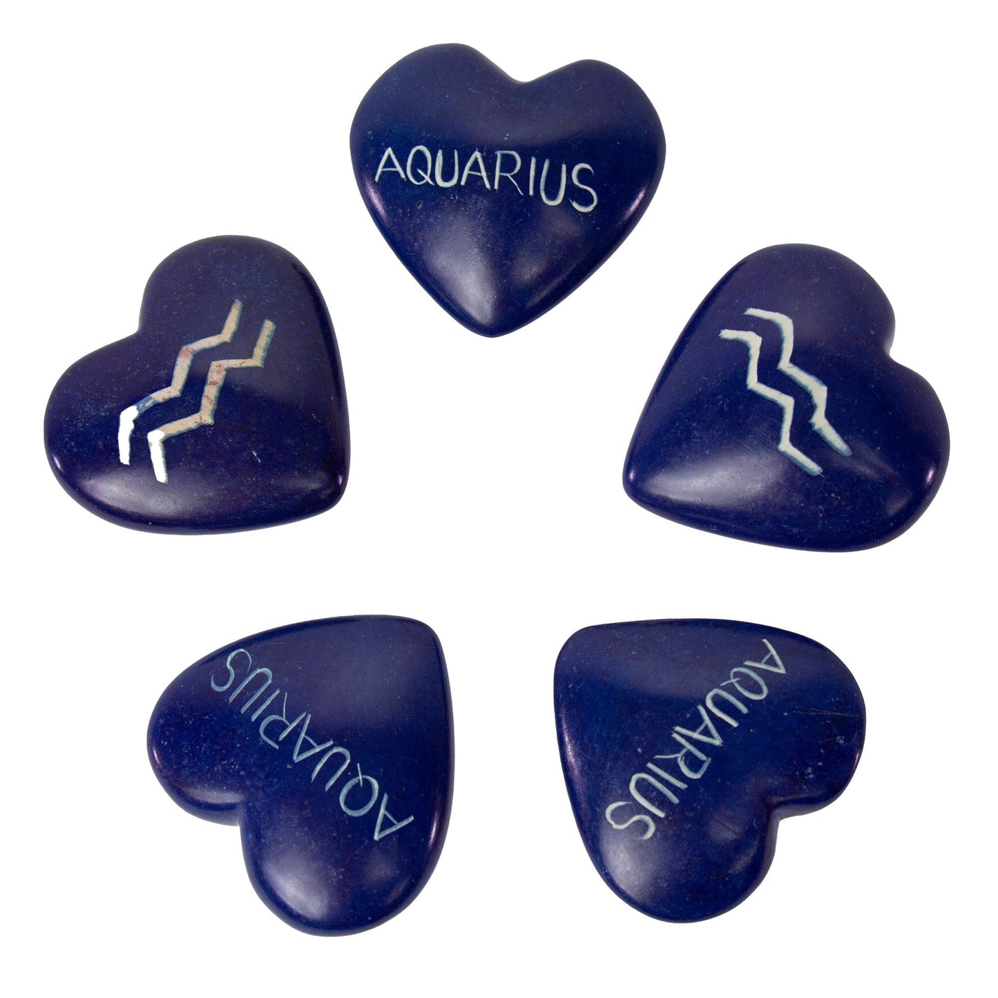Zodiac Soapstone Hearts, Pack of 5: AQUARIUS - SMOLArt - Flyclothing LLC