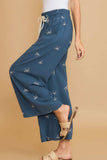 Umgee Full Size Lace Drawstring Embroidered Bow Wide Leg Pants Plus Size - Trendsi - Flyclothing LLC