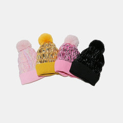 Thermal Knit Hat with Pompom - Trendsi