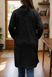 Full Size One Button Long Sleeve Longline Plush Coat - Trendsi - Flyclothing LLC