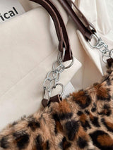 Faux Fur Leopard Shoulder Bag - Trendsi - Flyclothing LLC