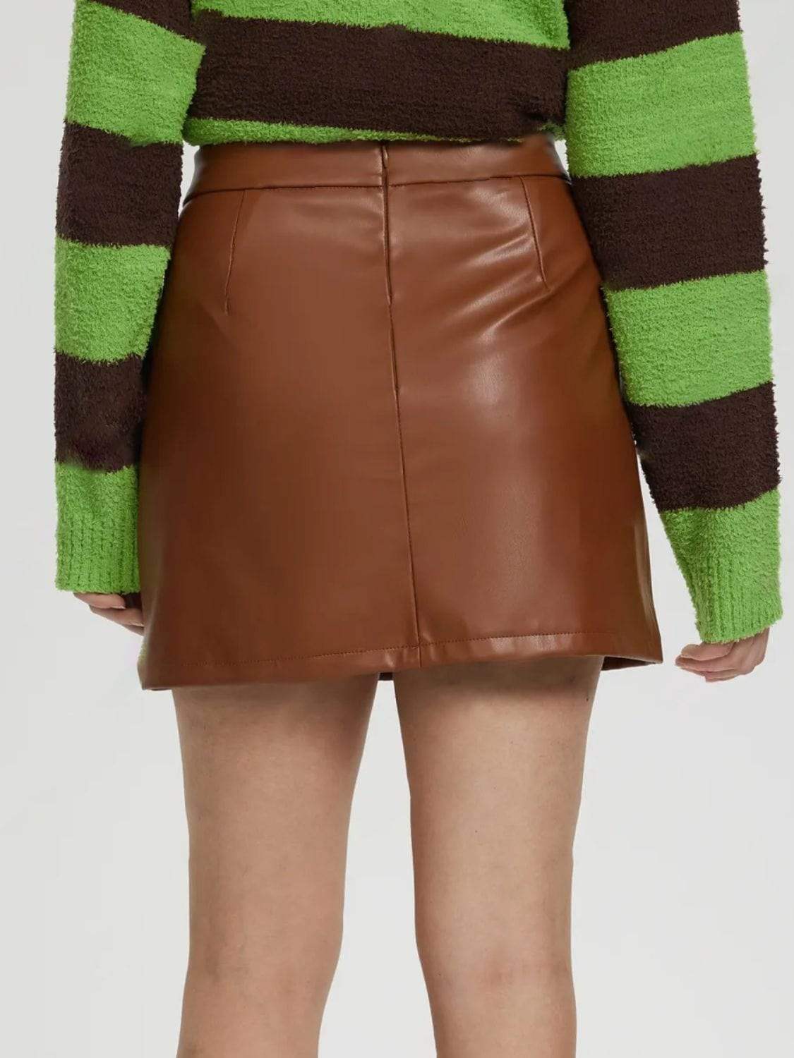 Mini Skirt with Zipper - Trendsi - Flyclothing LLC