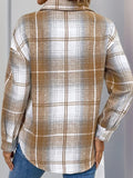 Perfee Plaid Collared Neck Half Zip Long Sleeve Top - Trendsi